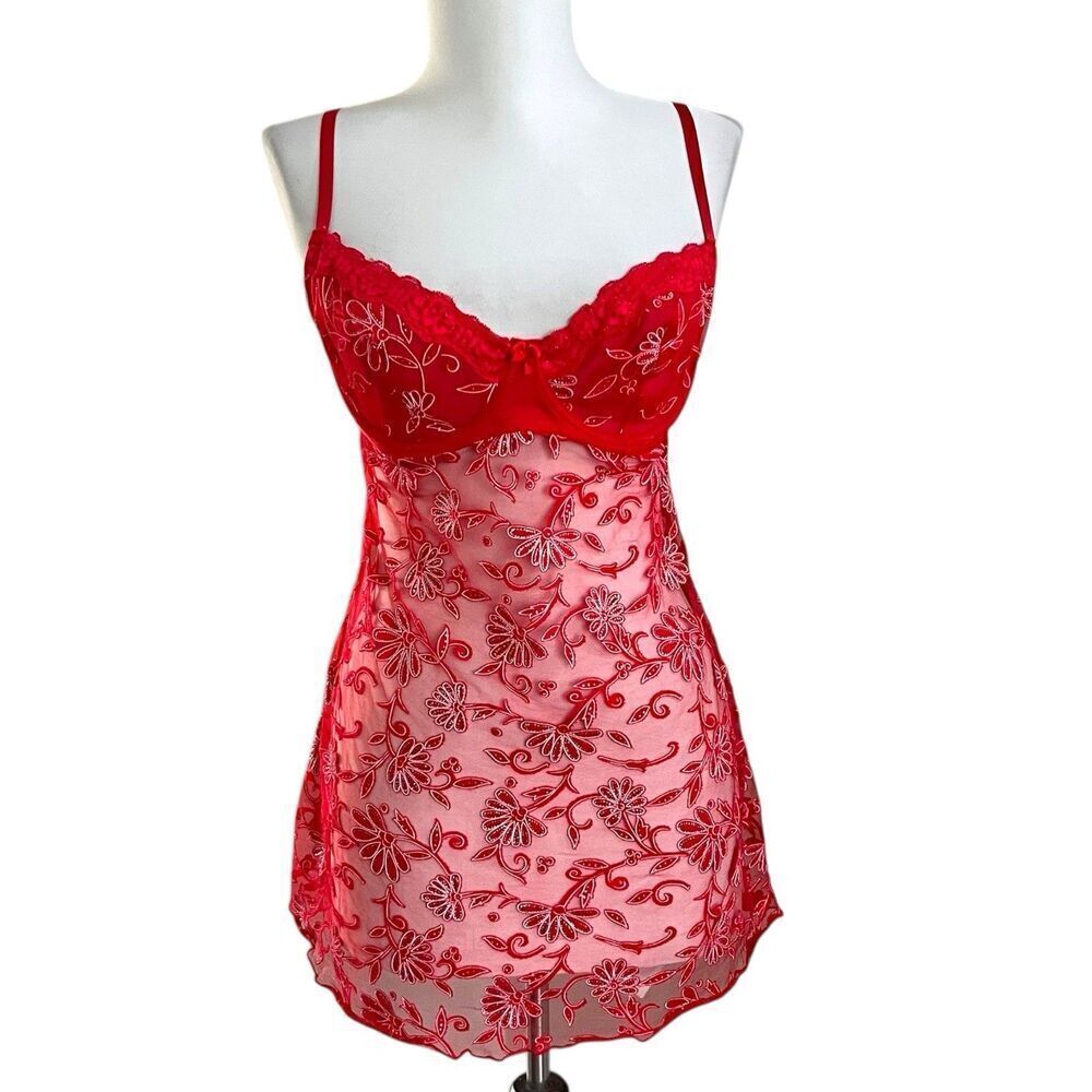 Vintage Y2K Babydoll Lace Sheer bra top size 36C L